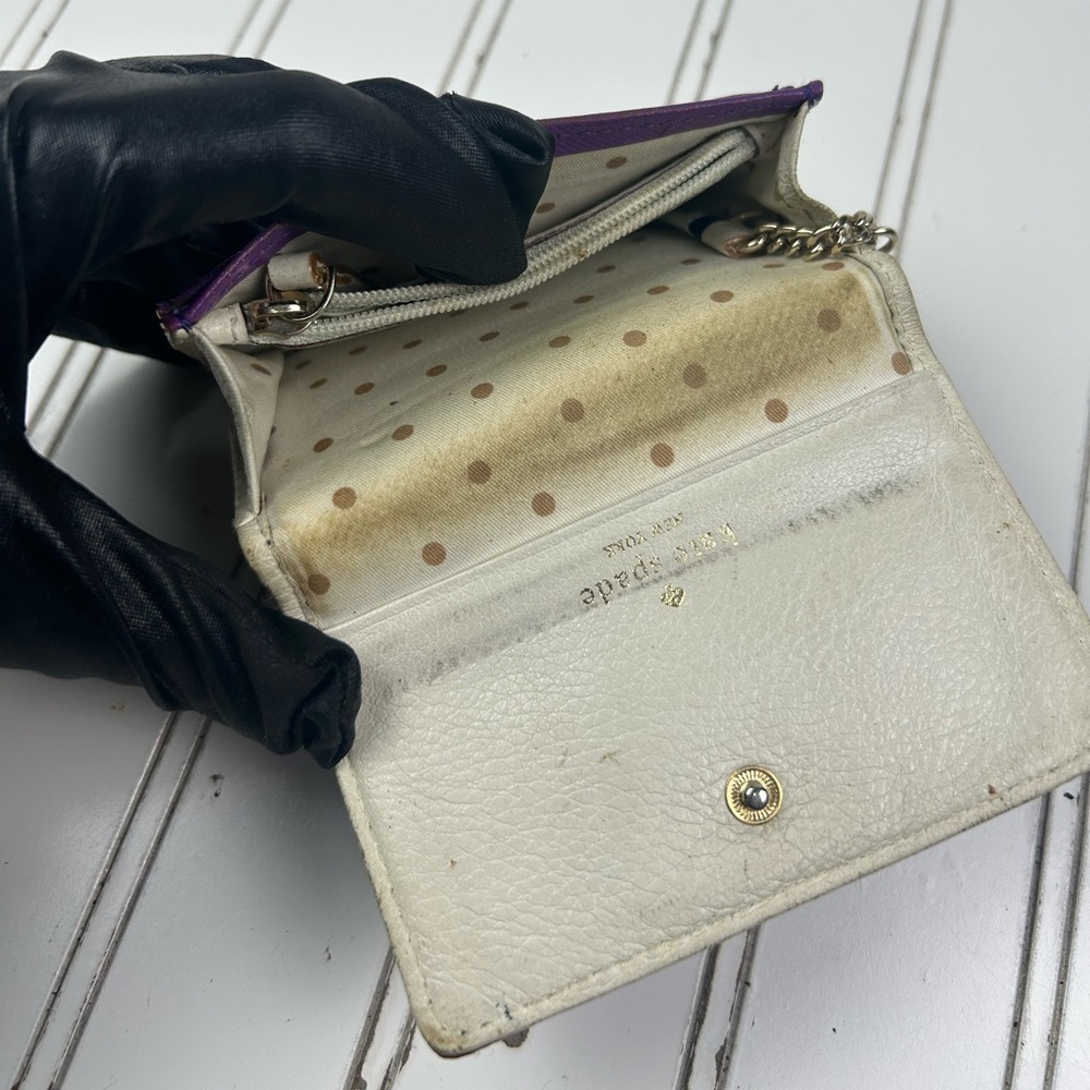 Kate Spade Purple Saffiano Leather Bifold Wallet - Picture 7 of 13